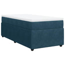 vidaXL sötétkék bársony rugós ágy matraccal 100 x 200 cm