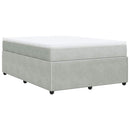 vidaXL világosszürke bársony rugós ágy matraccal 140x190 cm