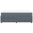 vidaXL sötétszürke bársony rugós ágy matraccal 140x190 cm