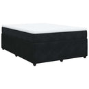 vidaXL fekete bársony rugós ágy matraccal 140 x 190 cm