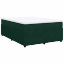 vidaXL sötétzöld bársony rugós ágy matraccal 140x190 cm
