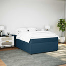 vidaXL sötétkék bársony rugós ágy matraccal 140x190 cm