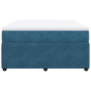 vidaXL sötétkék bársony rugós ágy matraccal 160x200 cm