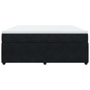 vidaXL fekete bársony rugós ágy matraccal 180x200 cm