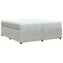 vidaXL világosszürke bársony rugós ágy matraccal 200x200 cm