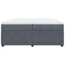 vidaXL sötétszürke bársony rugós ágy matraccal 200x200 cm