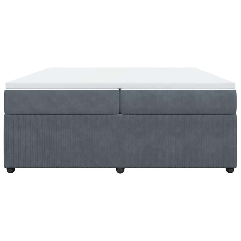 vidaXL sötétszürke bársony rugós ágy matraccal 200x200 cm