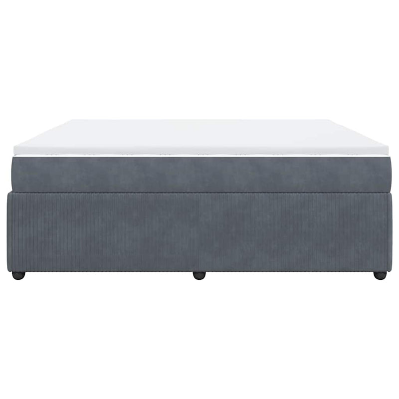 vidaXL sötétszürke bársony rugós ágy matraccal 200x200 cm