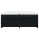 vidaXL fekete bársony rugós ágy matraccal 200x200 cm