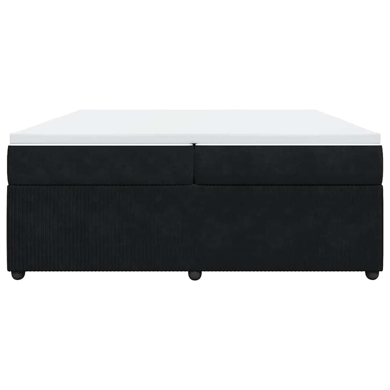 vidaXL fekete bársony rugós ágy matraccal 200x200 cm