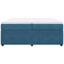 vidaXL sötétkék bársony rugós ágy matraccal 200x200 cm