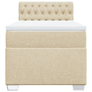 vidaXL krémszínű szövet rugós ágy matraccal 80 x 200 cm