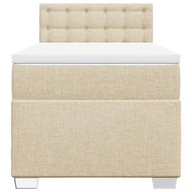 vidaXL krémszínű szövet rugós ágy matraccal 80 x 200 cm