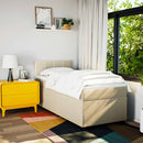 vidaXL krémszínű szövet rugós ágy matraccal 90 x 190 cm