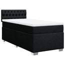 vidaXL fekete szövet rugós ágy matraccal 90x190 cm