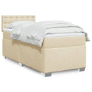 vidaXL krémszínű szövet rugós ágy matraccal 90 x 190 cm