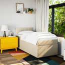 vidaXL krémszínű szövet rugós ágy matraccal 100 x 200 cm