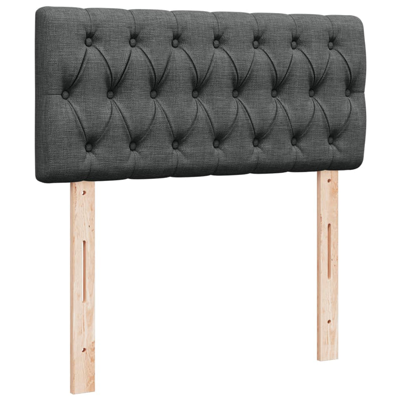 vidaXL sötétszürke szövet rugós ágy matraccal 100 x 200 cm