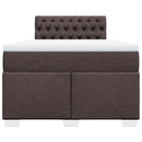 vidaXL sötétbarna szövet rugós ágy matraccal 120 x 190 cm