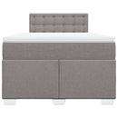 vidaXL tópszínű szövet rugós ágy matraccal 120 x 200 cm