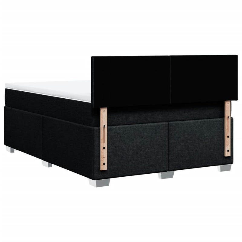 vidaXL fekete szövet rugós ágy matraccal 140 x 190 cm