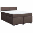 vidaXL sötétbarna szövet rugós ágy matraccal 140 x 190 cm