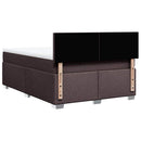 vidaXL sötétbarna szövet rugós ágy matraccal 140 x 190 cm