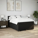 vidaXL fekete szövet rugós ágy matraccal 140 x 190 cm