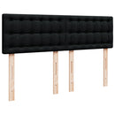 vidaXL fekete szövet rugós ágy matraccal 140 x 190 cm