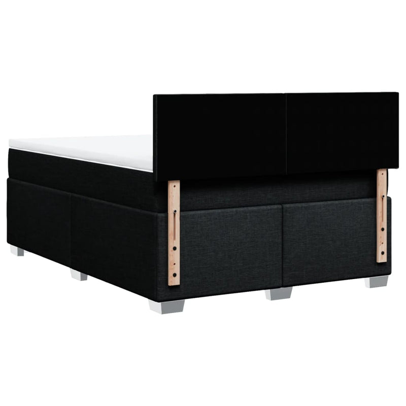 vidaXL fekete szövet rugós ágy matraccal 140 x 200 cm