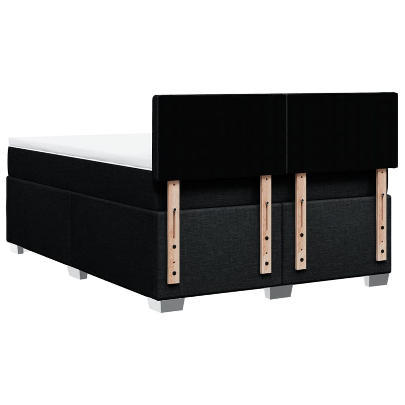 vidaXL fekete szövet rugós ágy matraccal 160x200 cm