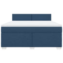 vidaXL kék szövet rugós ágy matraccal 180 x 200 cm