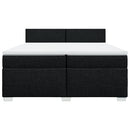 vidaXL fekete szövet rugós ágy matraccal 200 x 200 cm