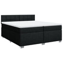 vidaXL fekete szövet rugós ágy matraccal 200 x 200 cm