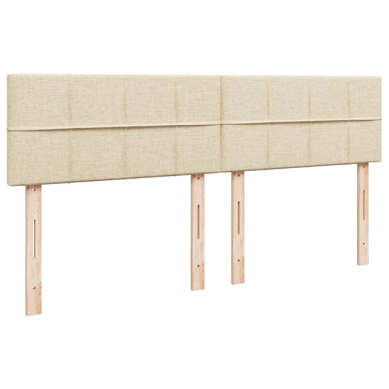 vidaXL krémszínű szövet rugós ágy matraccal 200 x 200 cm