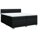 vidaXL fekete szövet rugós ágy matraccal 200 x 200 cm