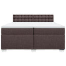 vidaXL sötétbarna szövet rugós ágy matraccal 200 x 200 cm