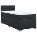 vidaXL fekete műbőr rugós ágy matraccal 80 x 200 cm