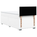 vidaXL fehér műbőr rugós ágy matraccal 90x190 cm