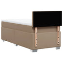 vidaXL cappuccino színű műbőr rugós ágy matraccal 90 x 190 cm