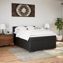 vidaXL fekete műbőr rugós ágy matraccal 140 x 190 cm