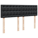 vidaXL fekete műbőr rugós ágy matraccal 140 x 190 cm