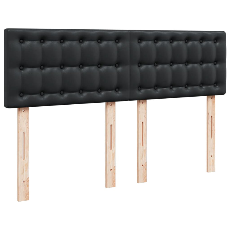 vidaXL fekete műbőr rugós ágy matraccal 140 x 190 cm
