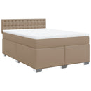 vidaXL cappuccino színű műbőr rugós ágy matraccal 140 x 190 cm