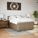 vidaXL cappuccino színű műbőr rugós ágy matraccal 140 x 190 cm