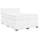 vidaXL fehér műbőr rugós ágy matraccal 160 x 200 cm