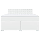 vidaXL fehér műbőr rugós ágy matraccal 180 x 200 cm