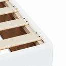 vidaXL fehér műbőr rugós ágy matraccal 180 x 200 cm