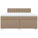 vidaXL cappuccino színű műbőr rugós ágy matraccal 180 x 200 cm