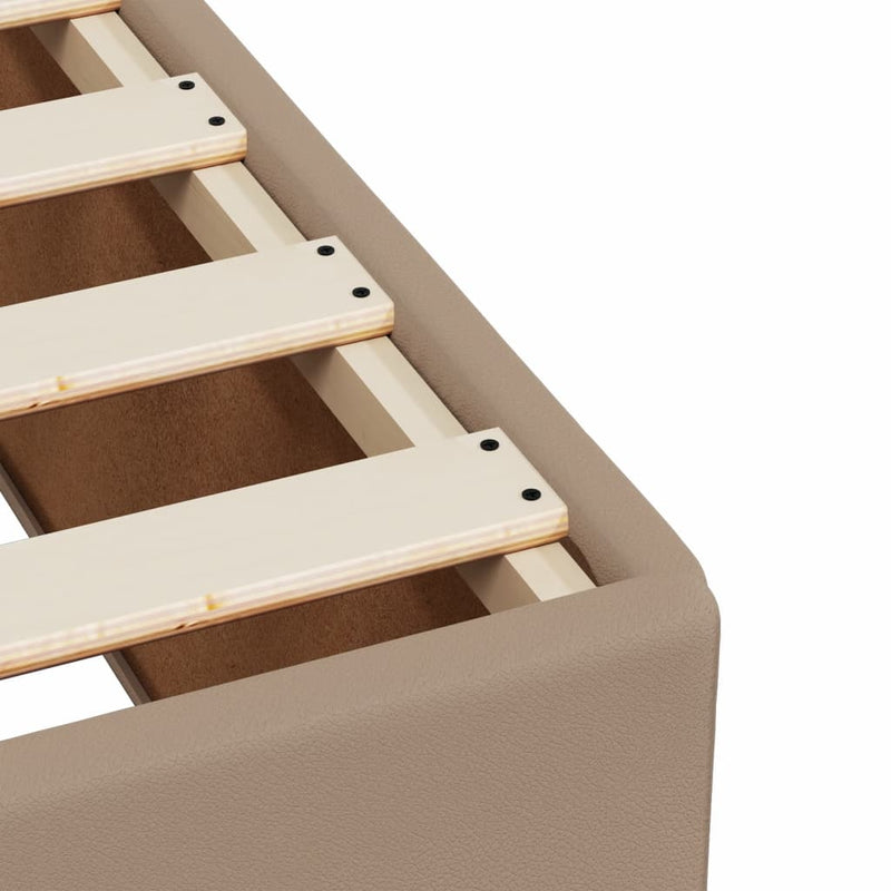 vidaXL cappuccino színű műbőr rugós ágy matraccal 180 x 200 cm